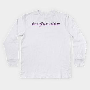 engineer (purple) Kids Long Sleeve T-Shirt